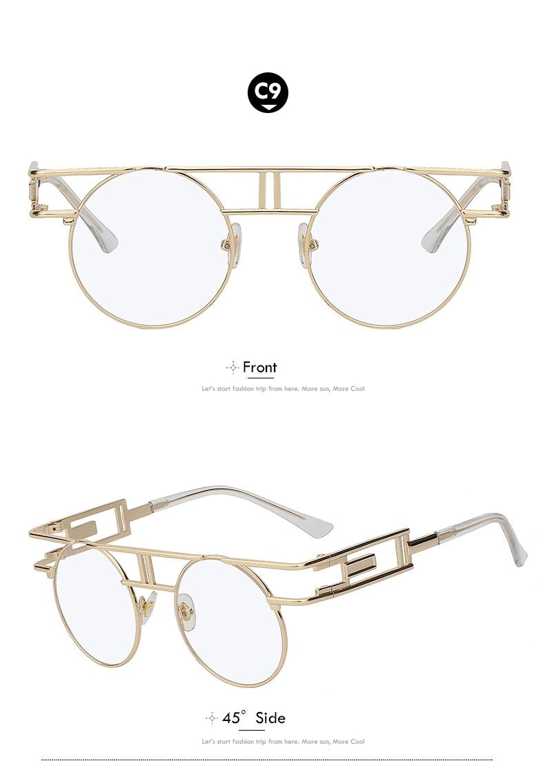  Steampunk Gothic Retro Vintage Rose Gold Women's Designer Sunglasses - Women Sunglasses - DYAVOR® 
