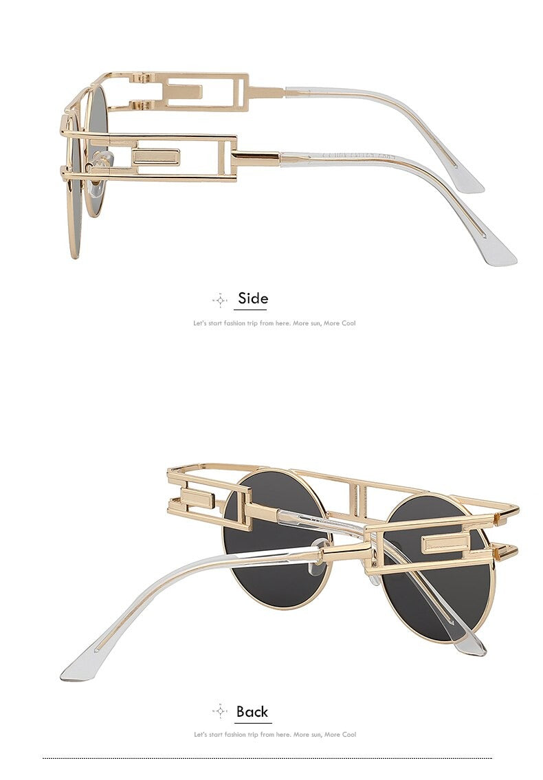  Steampunk Gothic Retro Vintage Rose Gold Women's Designer Sunglasses - Women Sunglasses - DYAVOR® 