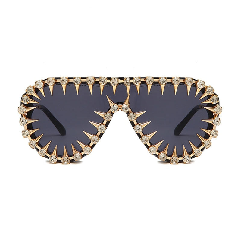  Unisex Luxury Steampunk Nail Diamond Rhinestones Oversized Sunglasses - Unisex Sunglasses - DYAVOR® 