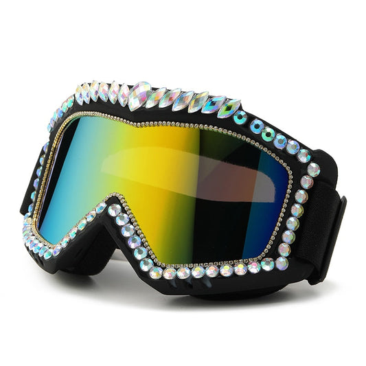  Unisex Steampunk Goggle Oversized Luxury Rhinestone Sports Sunglasses - Unisex Sunglasses - DYAVOR® 