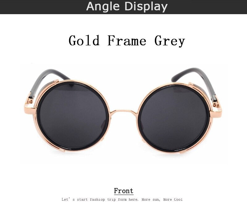  Steampunk Round Fashion Metal Designer Coated Women Sunglasses - Women Sunglasses - DYAVOR® 