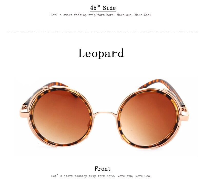  Steampunk Round Fashion Metal Designer Coated Women Sunglasses - Women Sunglasses - DYAVOR® 