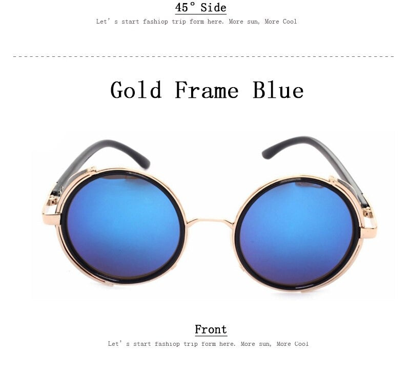  Steampunk Round Fashion Metal Designer Coated Women Sunglasses - Women Sunglasses - DYAVOR® 