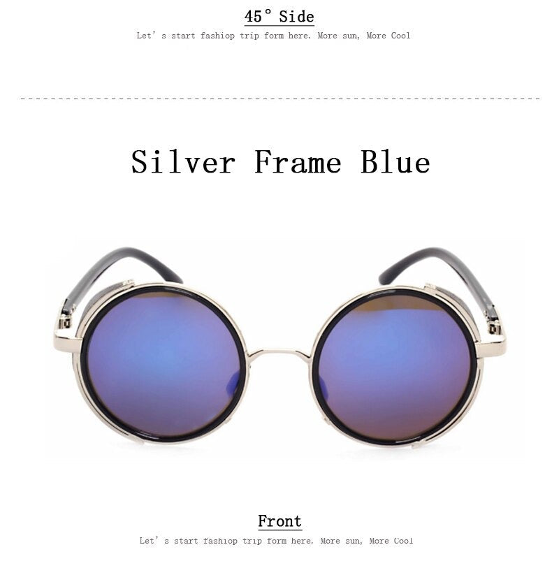  Steampunk Round Fashion Metal Designer Coated Women Sunglasses - Women Sunglasses - DYAVOR® 