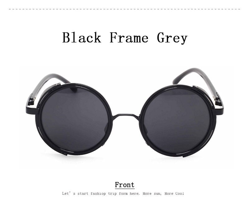  Steampunk Round Fashion Metal Designer Coated Women Sunglasses - Women Sunglasses - DYAVOR® 