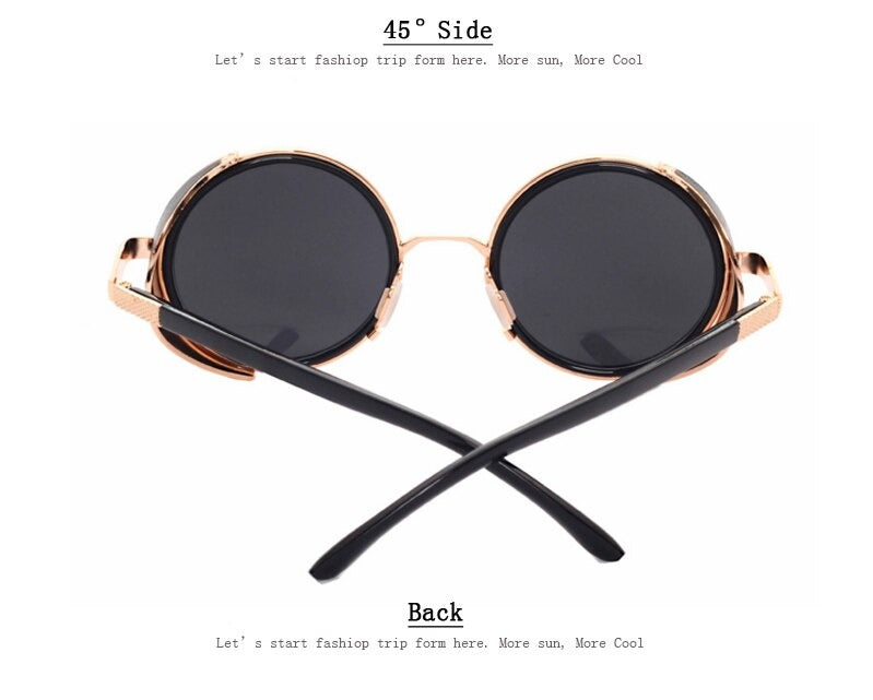  Steampunk Round Fashion Metal Designer Coated Women Sunglasses - Women Sunglasses - DYAVOR® 