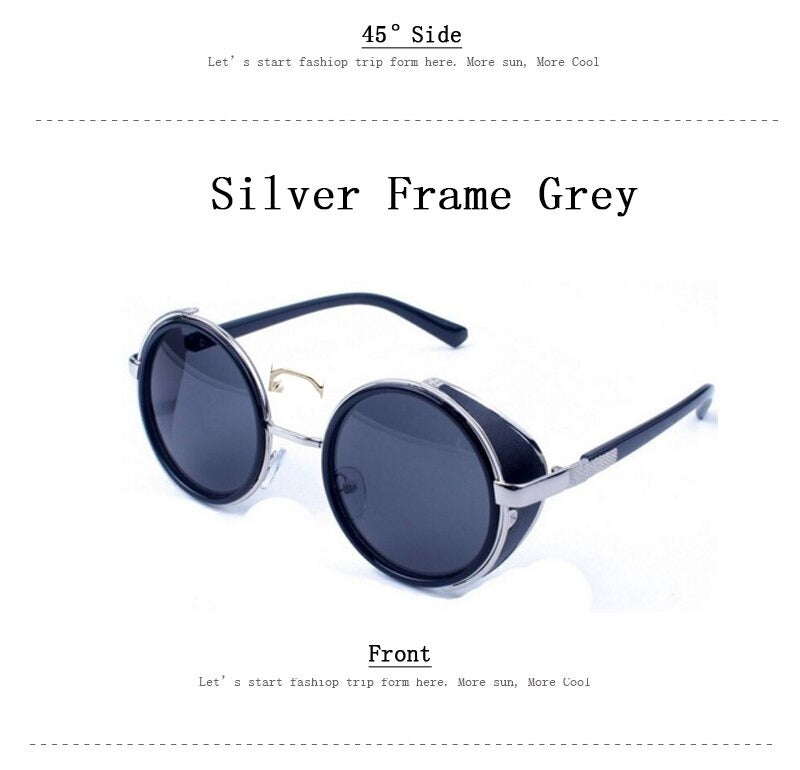  Steampunk Round Fashion Metal Designer Coated Women Sunglasses - Women Sunglasses - DYAVOR® 