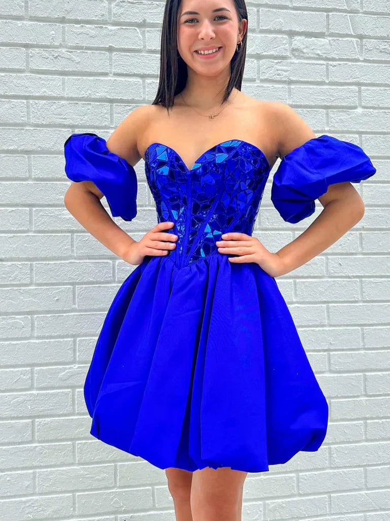  Aria | A Line Off the Shoulder Short Homecoming Dress - Homecoming Dress - DYAVOR® 