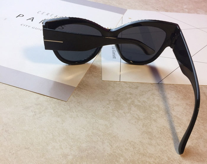  Women's Round Bling Diamond UV400 Luxury Eyewear Cateye Sunglasses - Women Sunglasses - DYAVOR® 