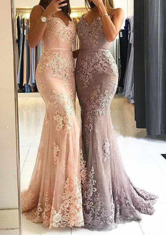  Sloan | Mermaid Sweetheart Sleeveless Floor-Length Tulle Prom Dress With Appliqued - Prom Dress - DYAVOR® 