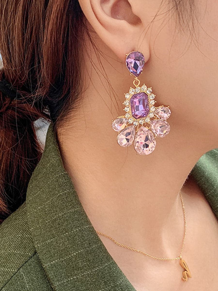  925 Silver Gemstone Amethyst Earrings MSE100701 - Earrings - DYAVOR® 