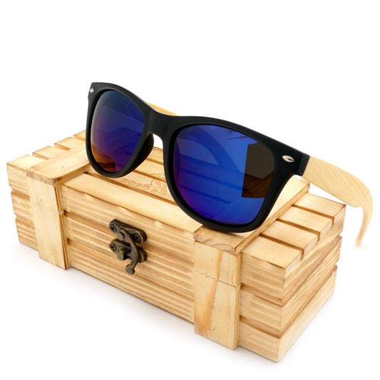  Unisex Bamboo Legs Polarized Lens Sun Glasses with Wood Gift Boxes - Women Sunglasses - DYAVOR® 