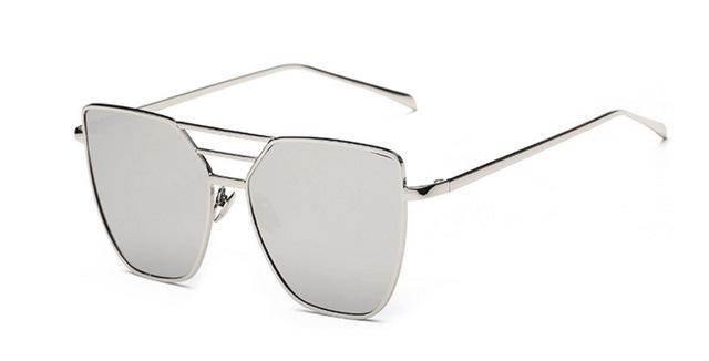  Unisex Cool Flat Top Alloy Frame Sunglasses with Rose Gold Mirror Lens - Women Sunglasses - DYAVOR® 
