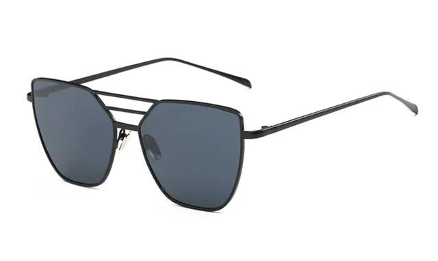 Unisex Cool Flat Top Alloy Frame Sunglasses with Rose Gold Mirror Lens - Women Sunglasses - DYAVOR® 