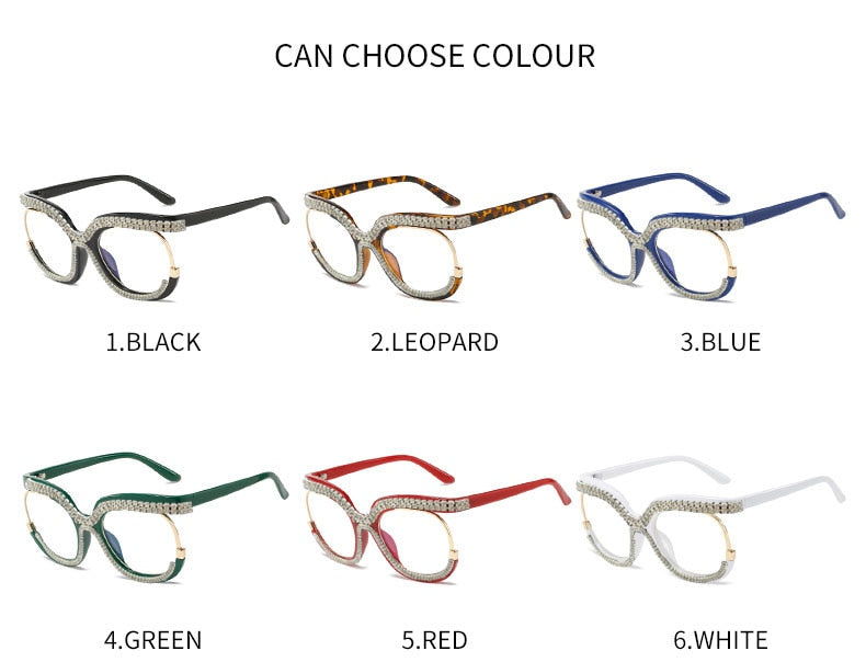  Unisex Luxury Oversized Rhinestone Bling Transparent Sunglasses - Unisex Sunglasses - DYAVOR® 