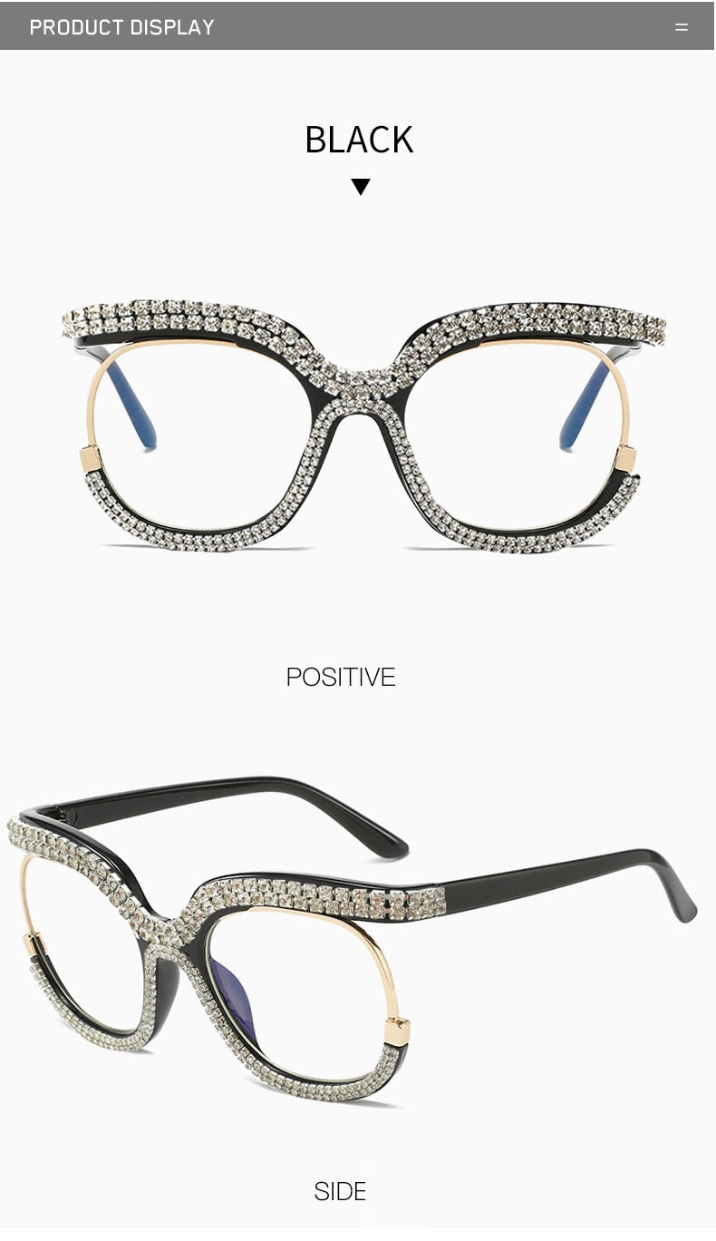  Unisex Luxury Oversized Rhinestone Bling Transparent Sunglasses - Unisex Sunglasses - DYAVOR® 