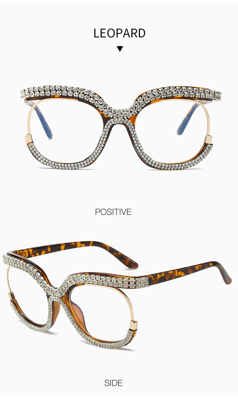  Unisex Luxury Oversized Rhinestone Bling Transparent Sunglasses - Unisex Sunglasses - DYAVOR® 