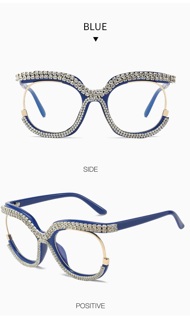  Unisex Luxury Oversized Rhinestone Bling Transparent Sunglasses - Unisex Sunglasses - DYAVOR® 