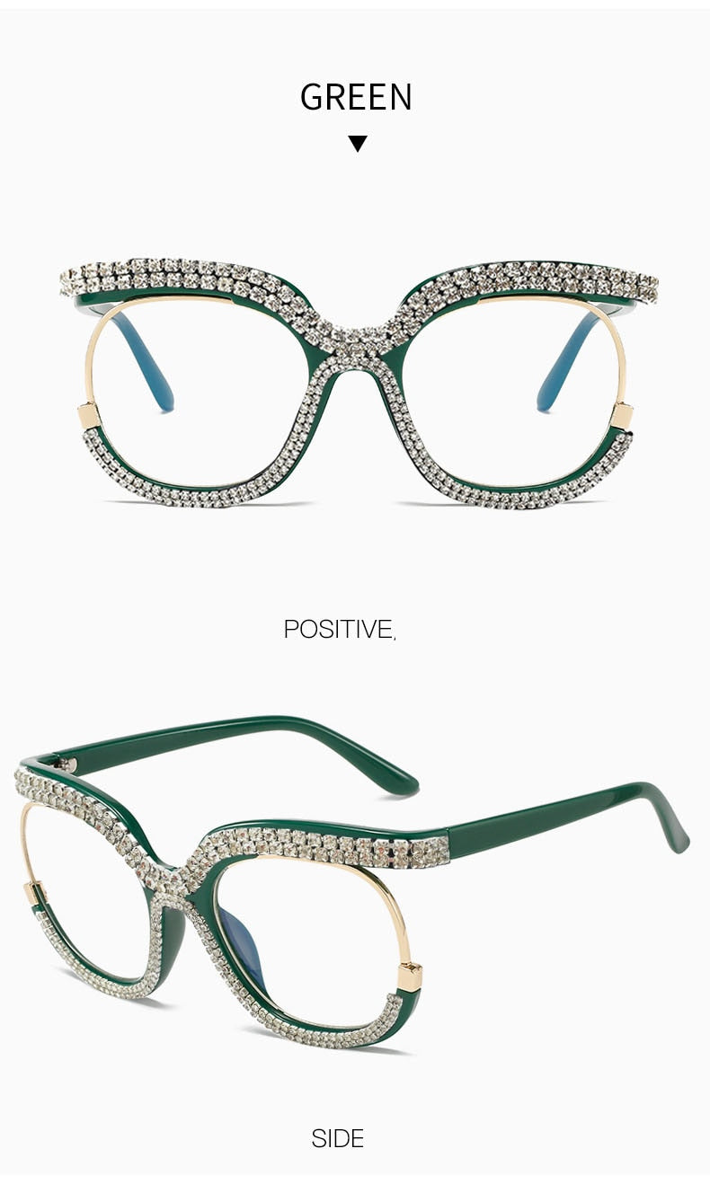  Unisex Luxury Oversized Rhinestone Bling Transparent Sunglasses - Unisex Sunglasses - DYAVOR® 