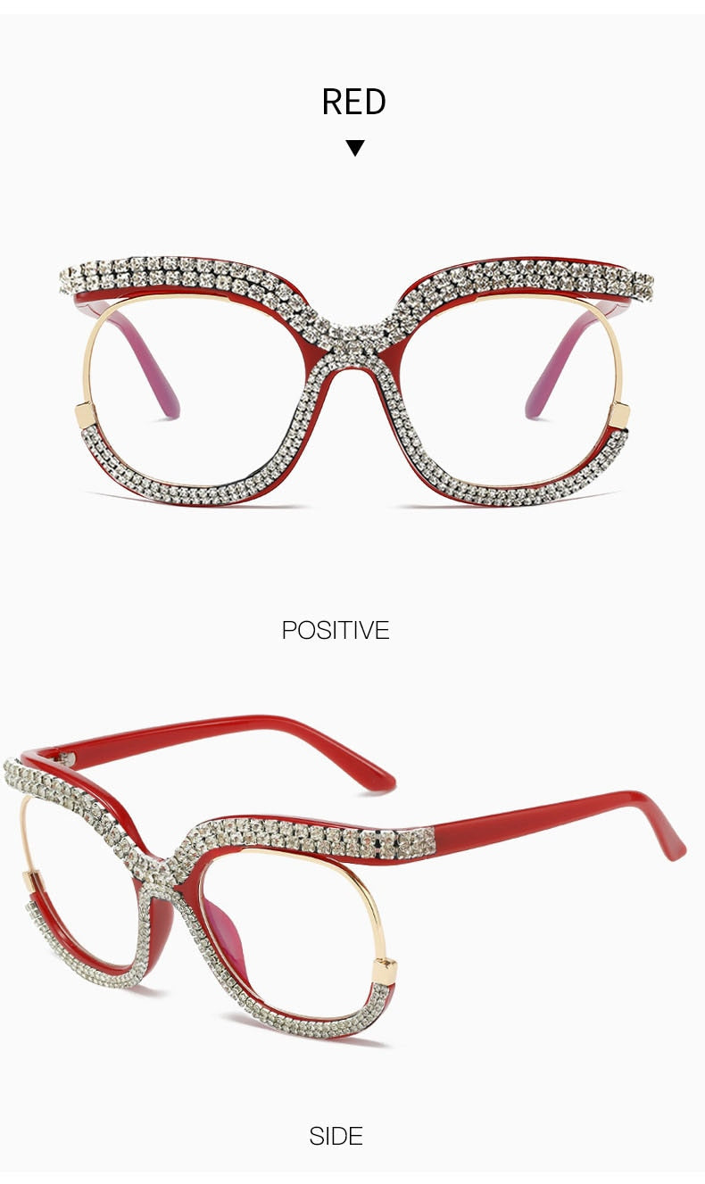  Unisex Luxury Oversized Rhinestone Bling Transparent Sunglasses - Unisex Sunglasses - DYAVOR® 