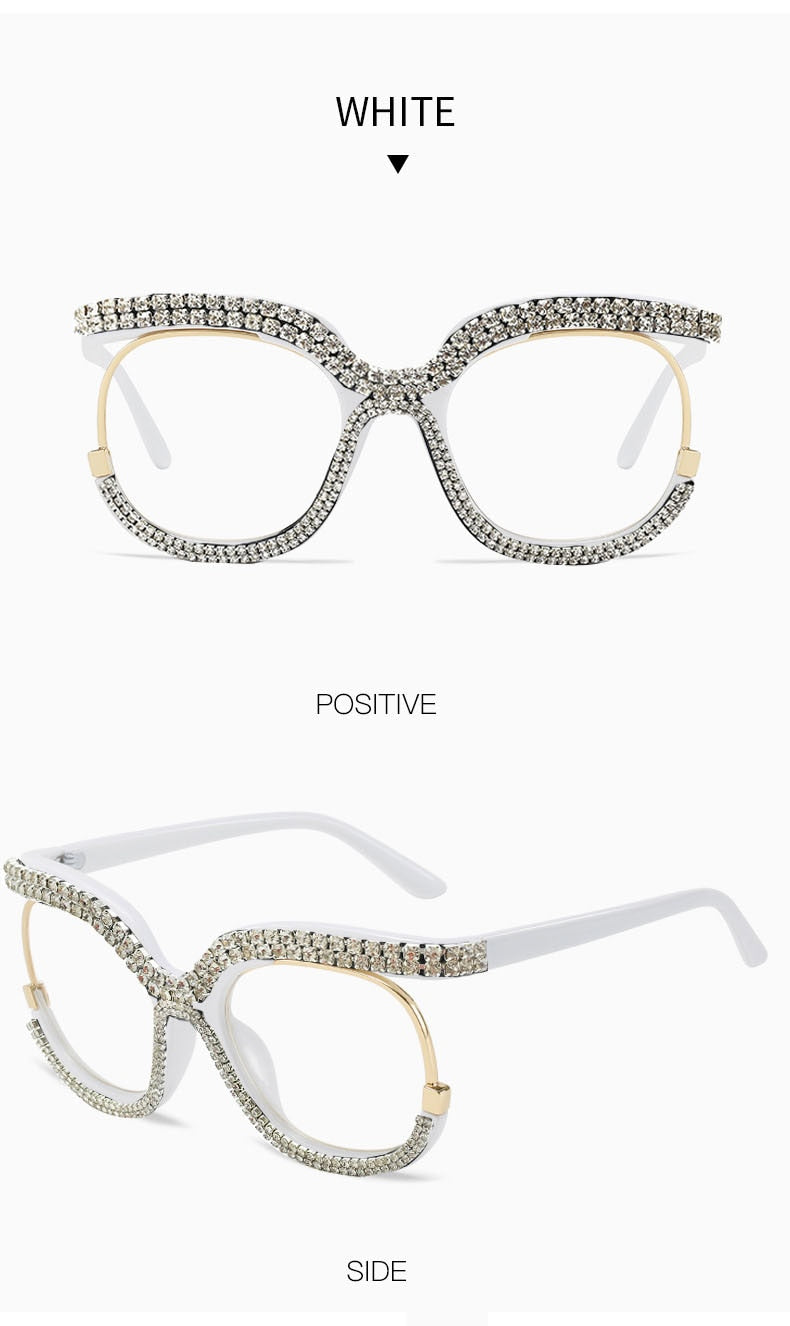  Unisex Luxury Oversized Rhinestone Bling Transparent Sunglasses - Unisex Sunglasses - DYAVOR® 