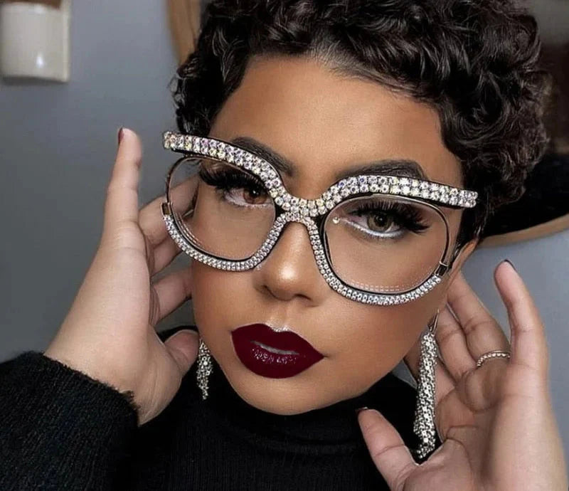  Unisex Luxury Oversized Rhinestone Bling Transparent Sunglasses - Unisex Sunglasses - DYAVOR® 