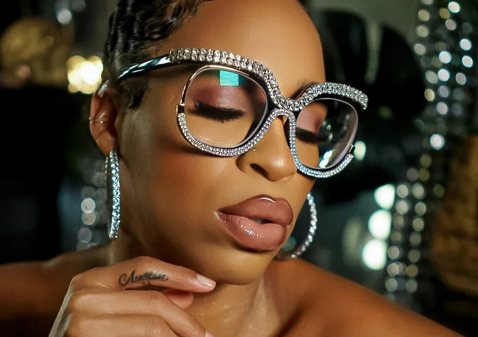  Unisex Luxury Oversized Rhinestone Bling Transparent Sunglasses - Unisex Sunglasses - DYAVOR® 