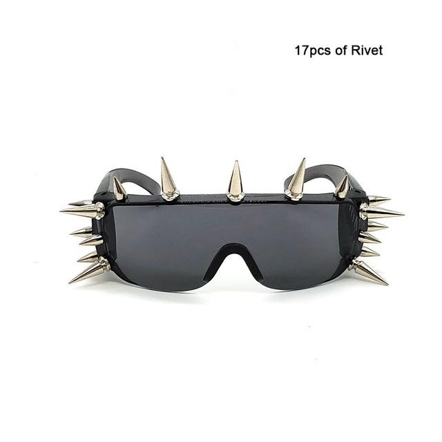  Unisex Deal With It One Piece Rivet Steampunk Gradient Sunglasses - Women Sunglasses - DYAVOR® 