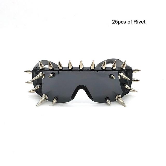  Unisex Deal With It One Piece Rivet Steampunk Gradient Sunglasses - Women Sunglasses - DYAVOR® 