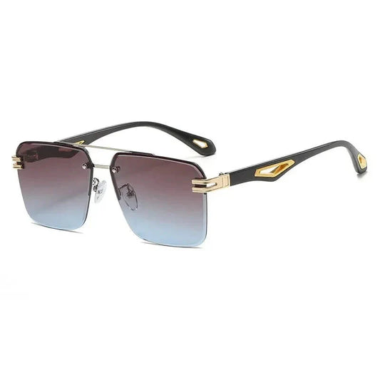  Men and Women Vintage Luxe Semi-rimless Anti-UV Square Sunglasses - Unisex Sunglasses - DYAVOR® 
