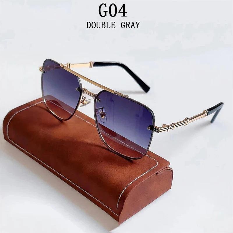  Men and Women Vintage Luxury Gradient Shade Square Sunglasses - Unisex Sunglasses - DYAVOR® 