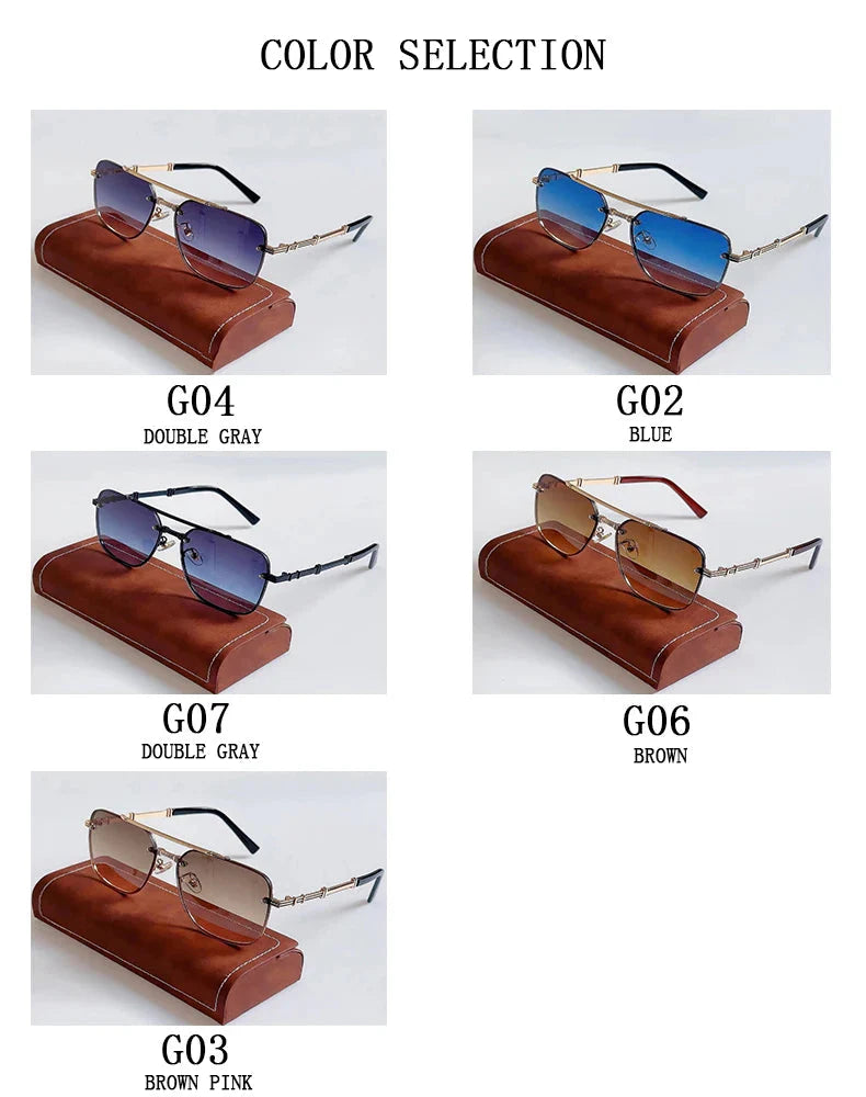  Men and Women Vintage Luxury Gradient Shade Square Sunglasses - Unisex Sunglasses - DYAVOR® 