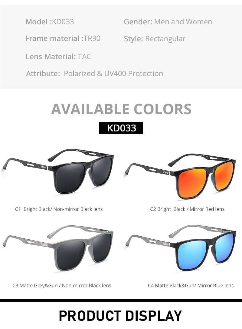  Unisex Strong Spring Hinges Polarized Light TR90 Frame Sun Glasses - Unisex Sunglasses - DYAVOR® 