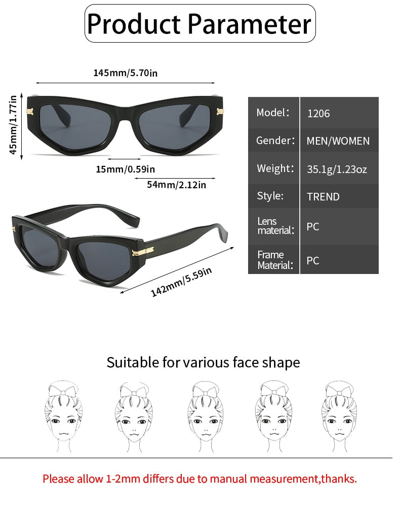  Unisex Luxury Vintage Gradient Shades Irregular Cat Eye Sunglasses - Unisex Sunglasses - DYAVOR® 