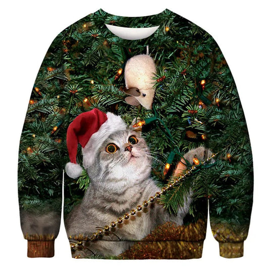 Boris - Warm sweater with 3D Christmas motif for men and women