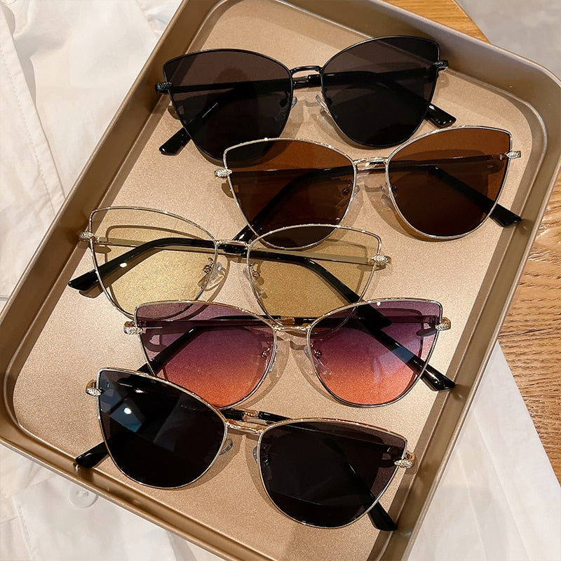  Unisex Trendy Retro Gradient Vintage Luxury Cat Eye Sunglasses - Unisex Sunglasses - DYAVOR® 