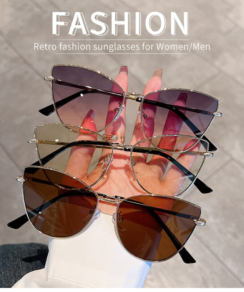  Unisex Trendy Retro Gradient Vintage Luxury Cat Eye Sunglasses - Unisex Sunglasses - DYAVOR® 