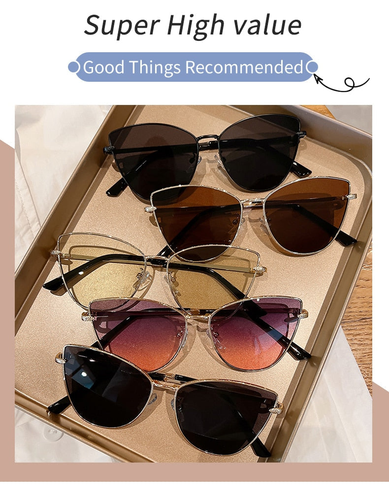  Unisex Trendy Retro Gradient Vintage Luxury Cat Eye Sunglasses - Unisex Sunglasses - DYAVOR® 