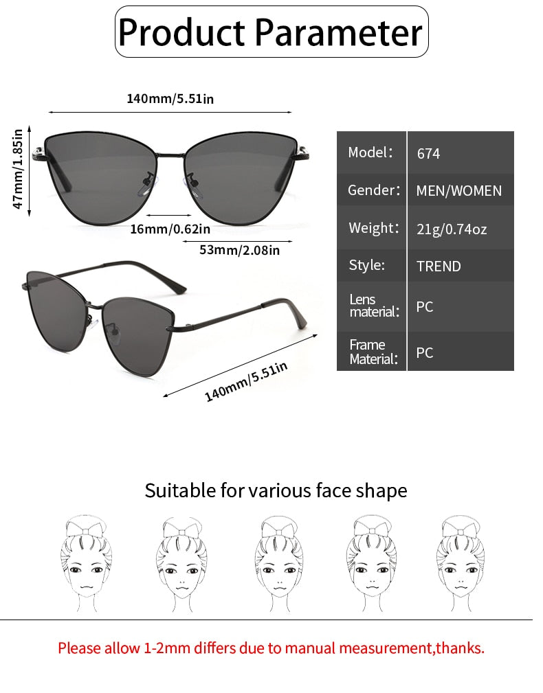  Unisex Trendy Retro Gradient Vintage Luxury Cat Eye Sunglasses - Unisex Sunglasses - DYAVOR® 