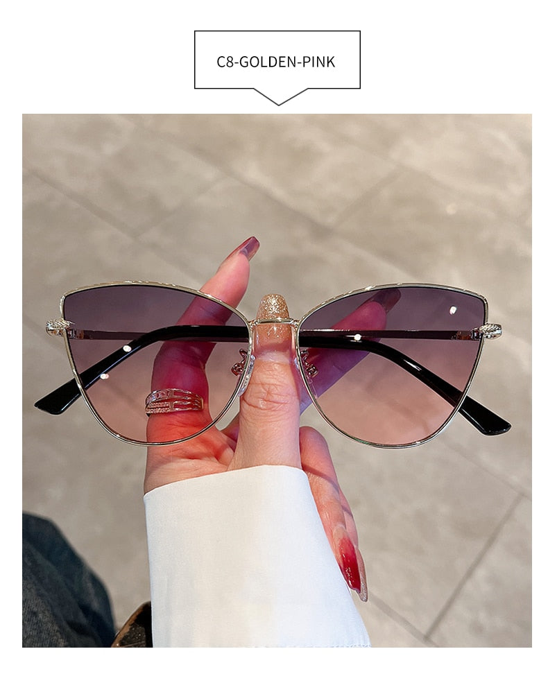  Unisex Trendy Retro Gradient Vintage Luxury Cat Eye Sunglasses - Unisex Sunglasses - DYAVOR® 