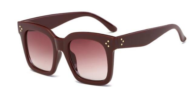  Vintage Fashion Big Square Frame Designer Gradient Sunglasses for Women - Women Sunglasses - DYAVOR® 