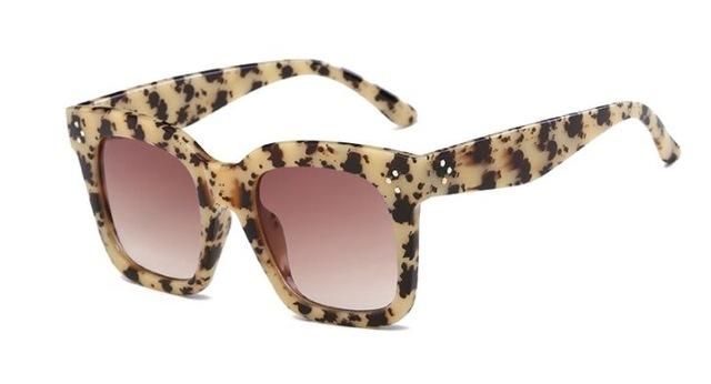  Vintage Fashion Big Square Frame Designer Gradient Sunglasses for Women - Women Sunglasses - DYAVOR® 