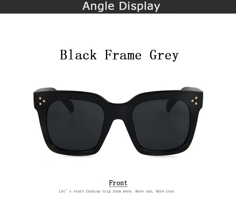  Vintage Fashion Big Square Frame Designer Gradient Sunglasses for Women - Women Sunglasses - DYAVOR® 