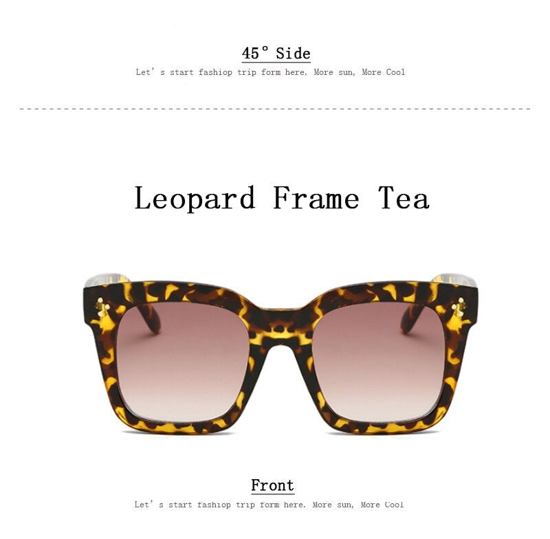  Vintage Fashion Big Square Frame Designer Gradient Sunglasses for Women - Women Sunglasses - DYAVOR® 