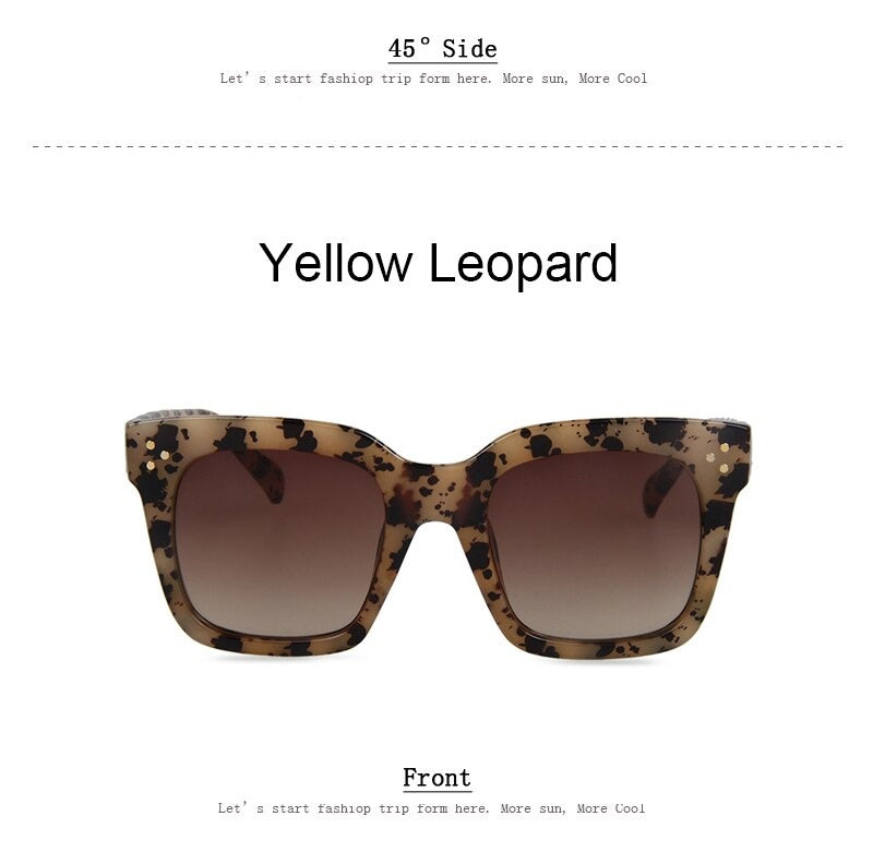  Vintage Fashion Big Square Frame Designer Gradient Sunglasses for Women - Women Sunglasses - DYAVOR® 