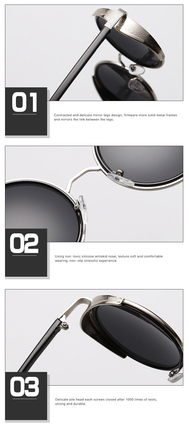  Vintage Fashion Round Metal Frame Gothic Steampunk Unisex Sunglasses - Unisex Sunglasses - DYAVOR® 