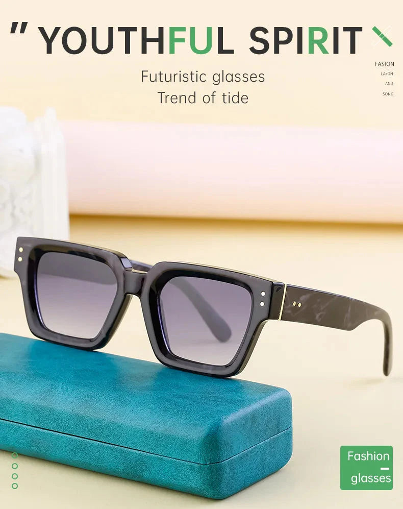  Men and Women Vintage Style Anti-UV400 Gradient Square Sunglasses - Unisex Sunglasses - DYAVOR® 