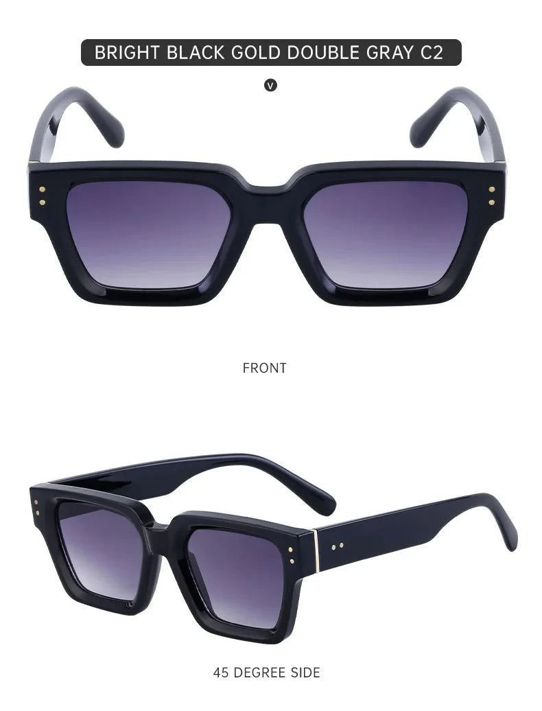  Men and Women Vintage Style Anti-UV400 Gradient Square Sunglasses - Unisex Sunglasses - DYAVOR® 