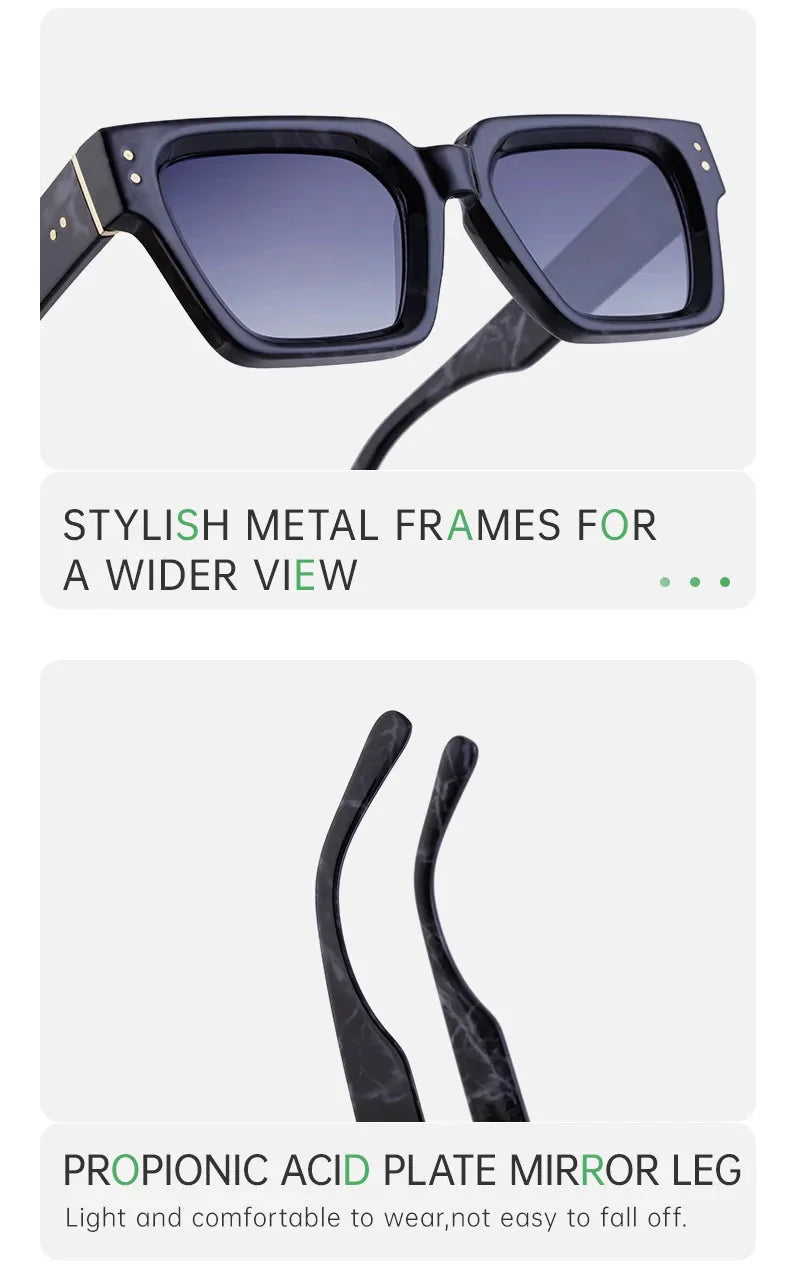  Men and Women Vintage Style Anti-UV400 Gradient Square Sunglasses - Unisex Sunglasses - DYAVOR® 