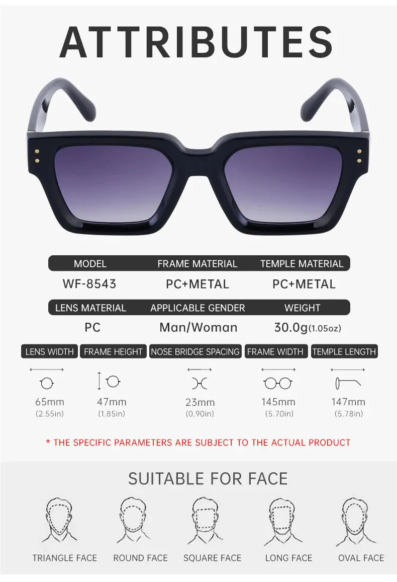  Men and Women Vintage Style Anti-UV400 Gradient Square Sunglasses - Unisex Sunglasses - DYAVOR® 